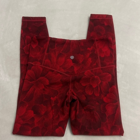 Athleta Elation Textured Tights Red Patterned - Picture 4 of 4